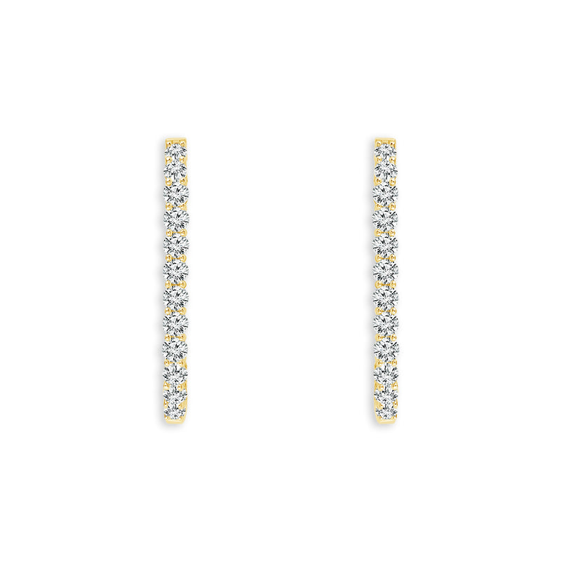 14K Yellow Gold Round Lab-Grown Diamond Hoop Earrings – 2 CTW - product