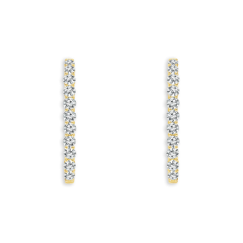 14K Yellow Gold Round Lab-Grown Diamond Hoop Earrings – 5 CTW - product