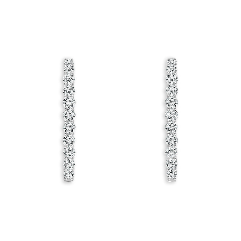 14K White Gold Round Lab-Grown Diamond Hoop Earrings – 7 CTW - product