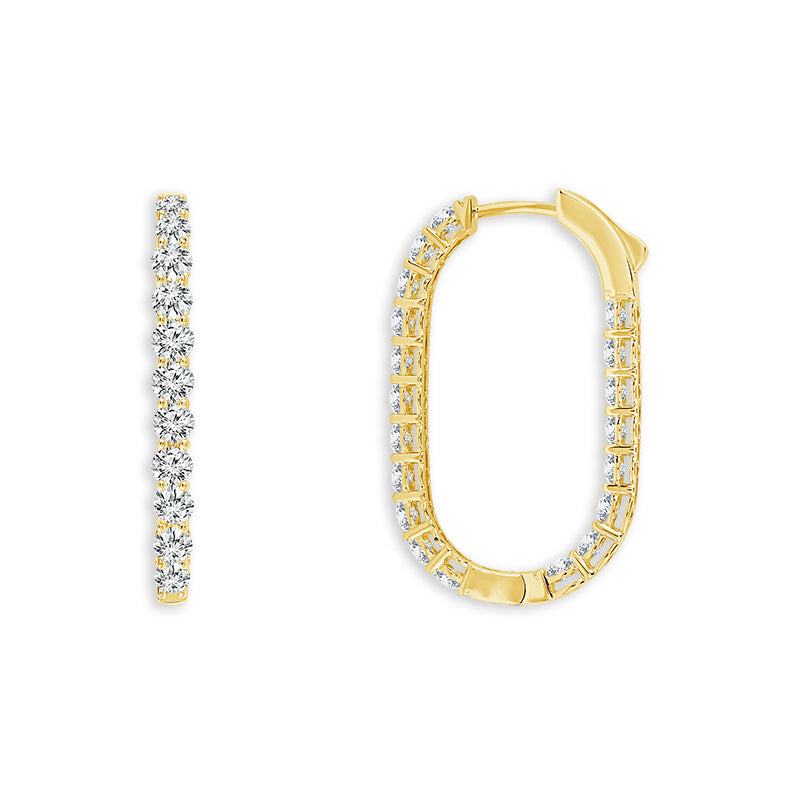 14K Yellow Gold Round Lab-Grown Diamond Hoop Earrings – 7 CTW - product