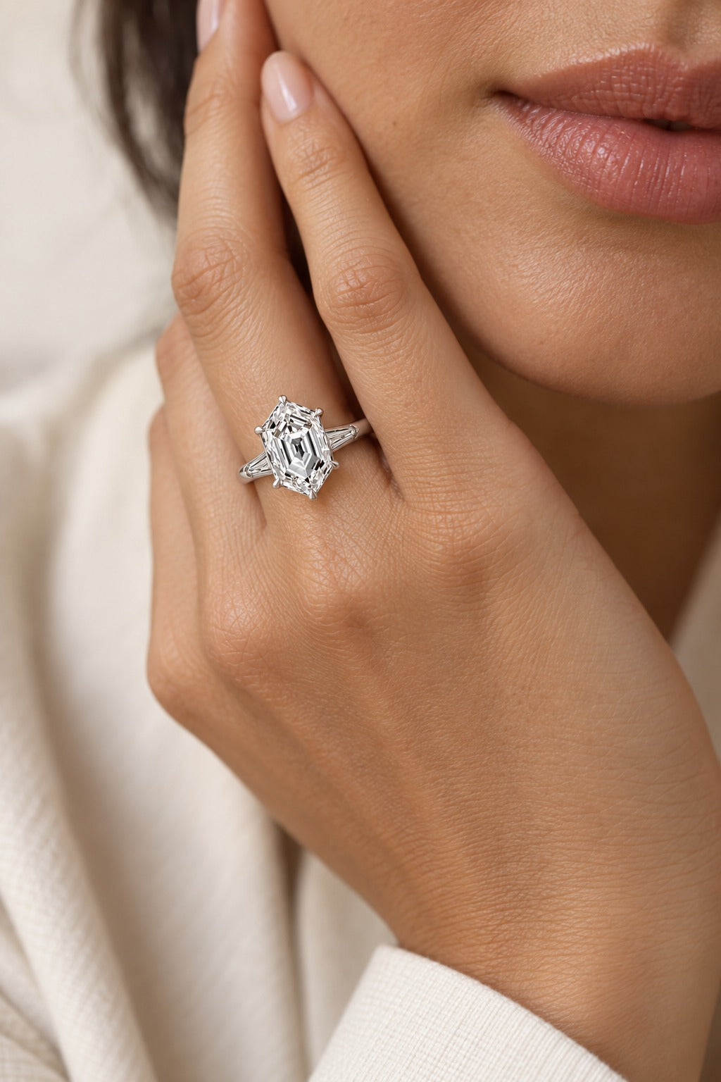 14K White Gold Marquise Lab-Grown Diamond Engagement Ring – 5.33 CTW - lifestyle