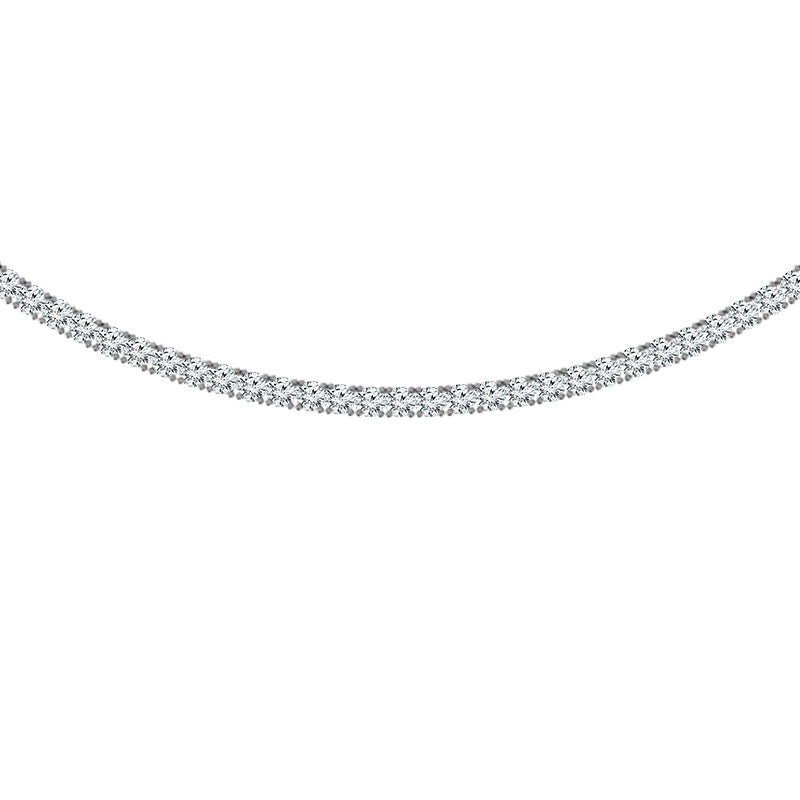 10K White Gold Round Lab-Grown Diamond Tennis Necklace – 10 CTW - product
