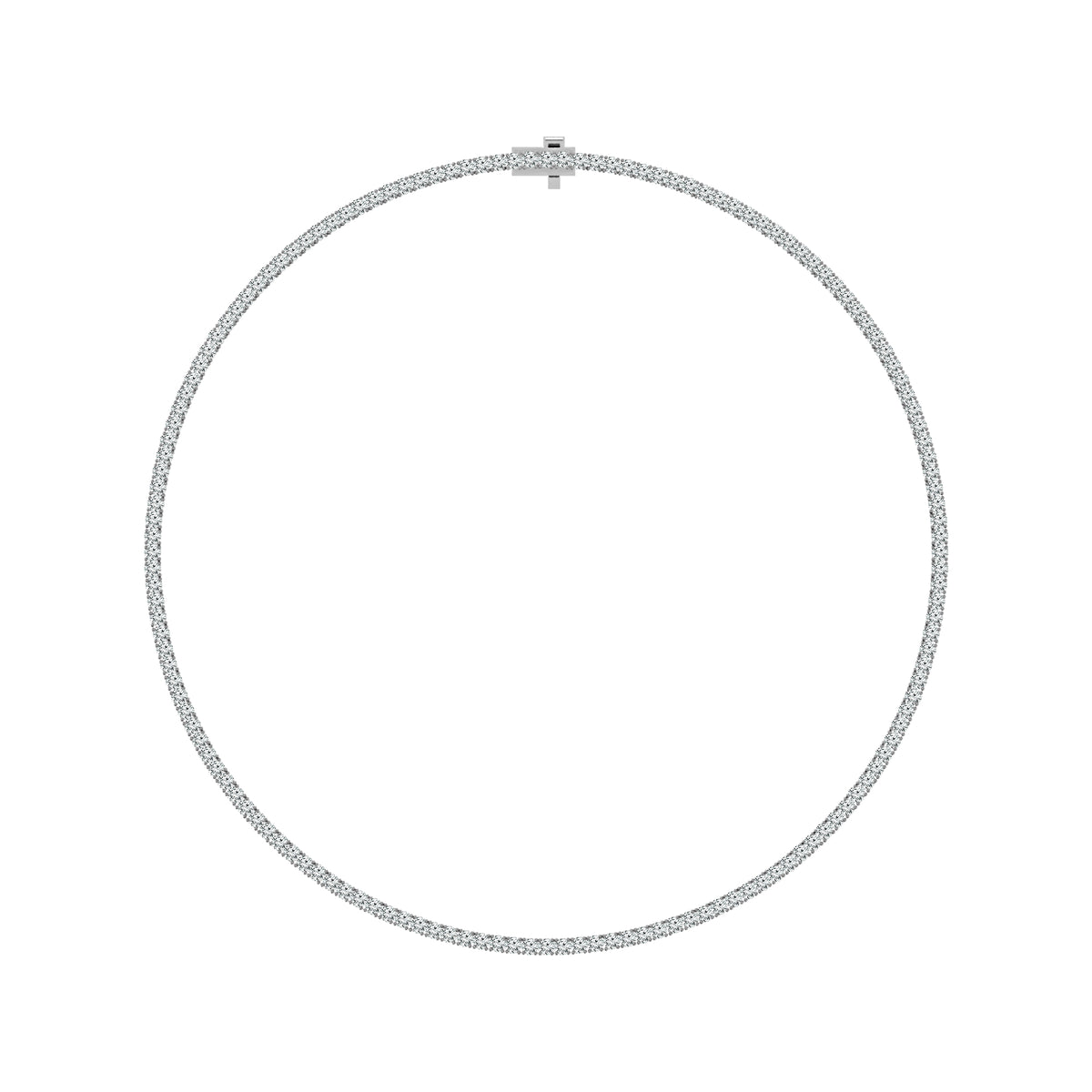 10K White Gold Round Lab-Grown Diamond Tennis Necklace – 10 CTW - product