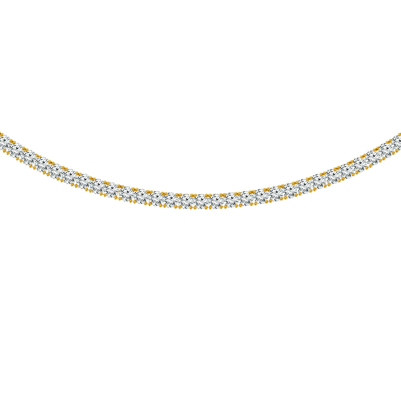 10K Yellow Gold Round Lab-Grown Diamond Tennis Necklace – 10 CTW - product