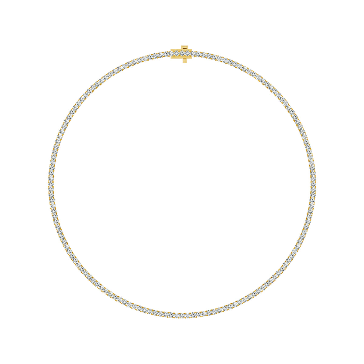 10K Yellow Gold Round Lab-Grown Diamond Tennis Necklace – 10 CTW - product
