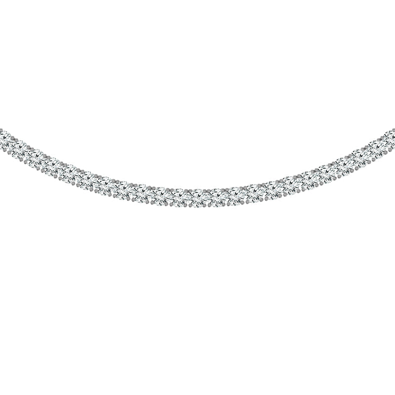 10K White Gold Round Lab-Grown Diamond Tennis Necklace – 15 CTW - product