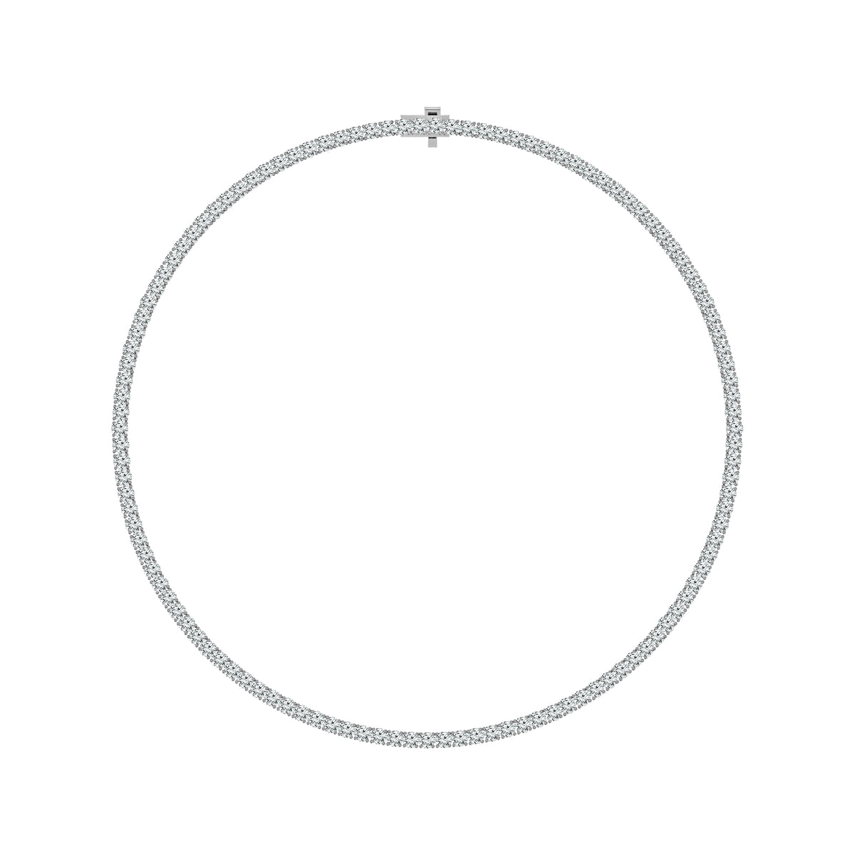 10K White Gold Round Lab-Grown Diamond Tennis Necklace – 15 CTW - product