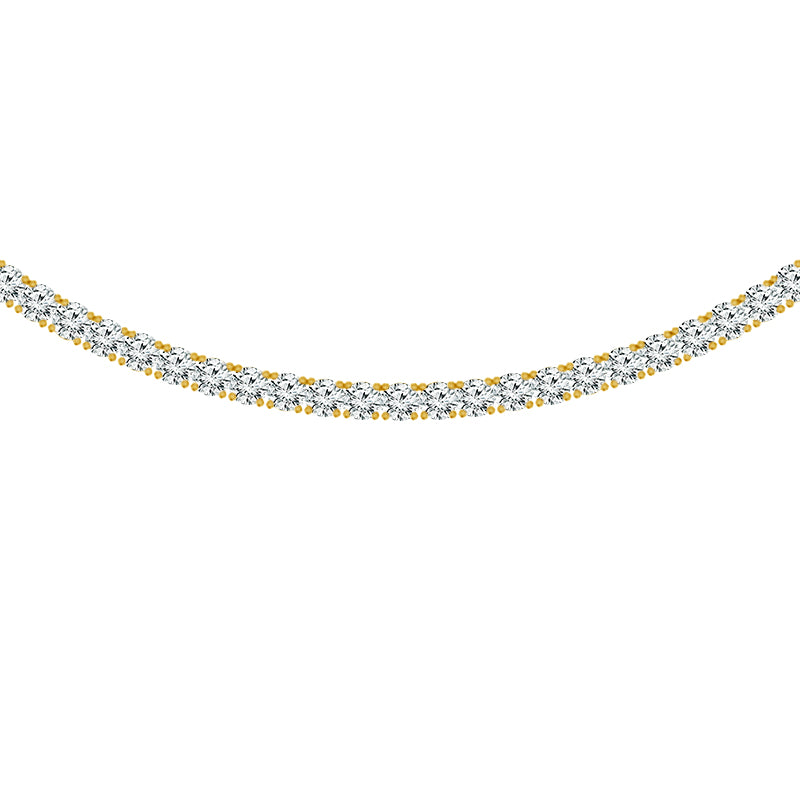 10K Yellow Gold Round Lab-Grown Diamond Tennis Necklace – 15 CTW - product