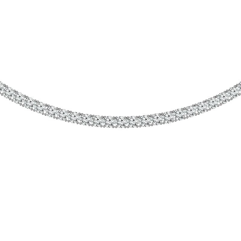 10K White Gold Round Lab-Grown Diamond Tennis Necklace – 20 CTW - product