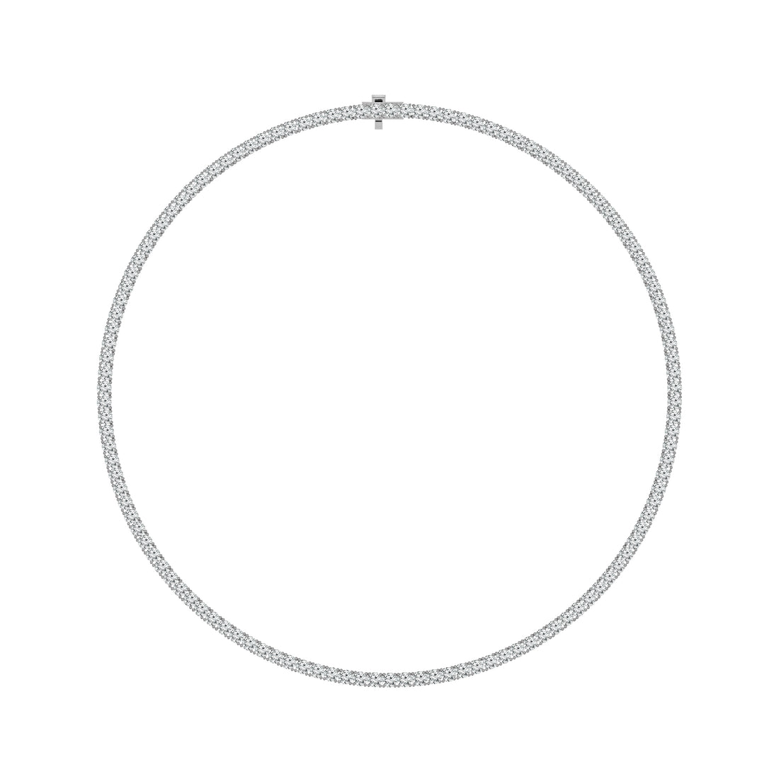 10K White Gold Round Lab-Grown Diamond Tennis Necklace – 20 CTW - product