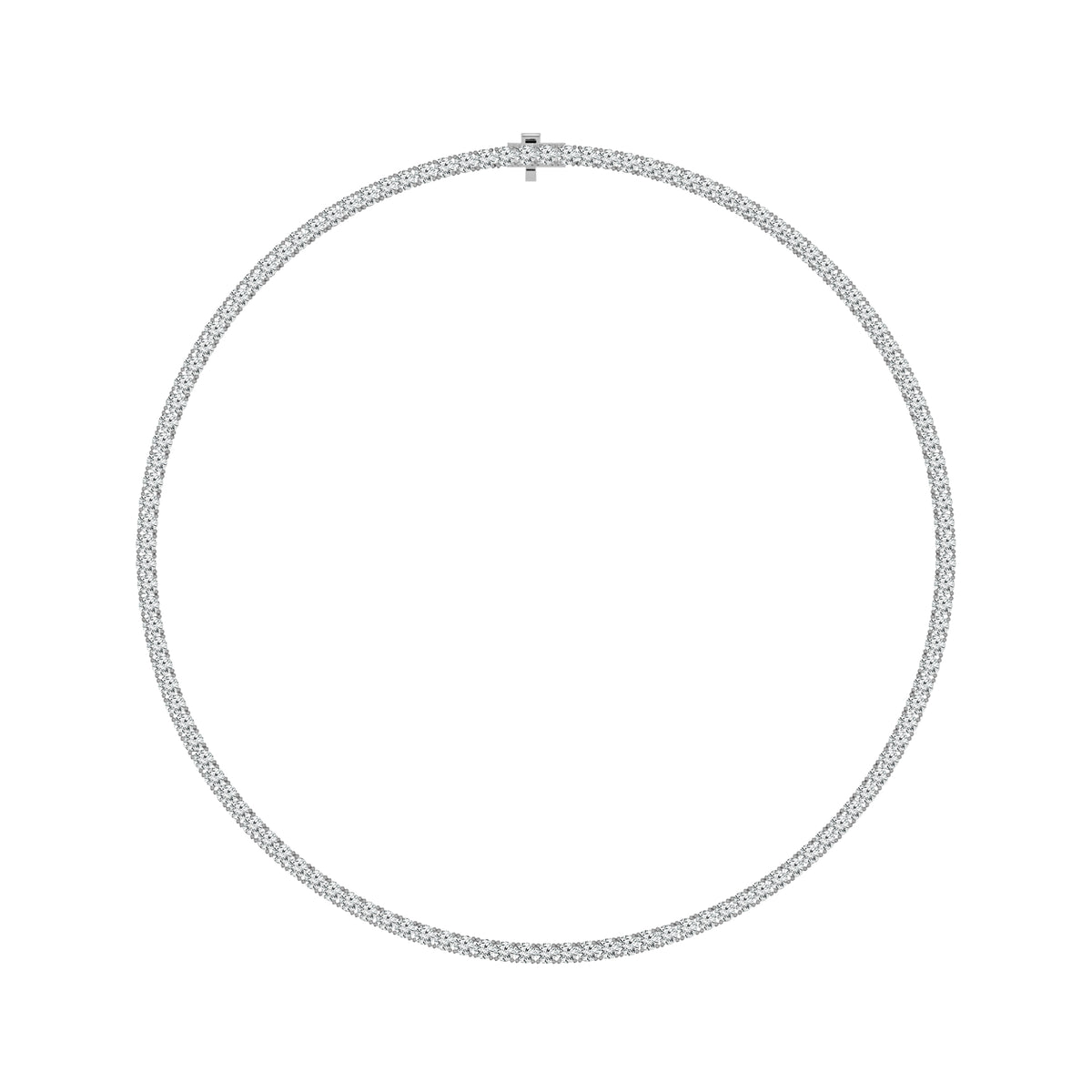 10K White Gold Round Lab-Grown Diamond Tennis Necklace – 20 CTW - product