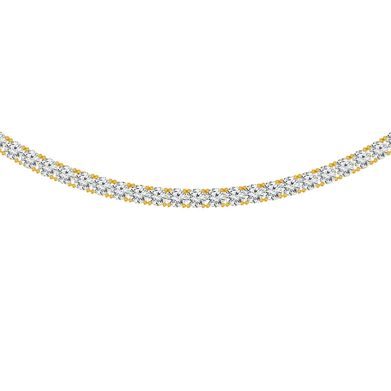 10K Yellow Gold Round Lab-Grown Diamond Tennis Necklace – 20 CTW - product
