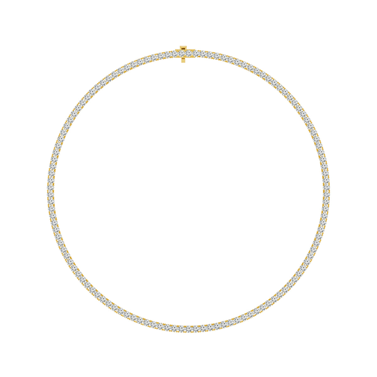 10K Yellow Gold Round Lab-Grown Diamond Tennis Necklace – 20 CTW - product