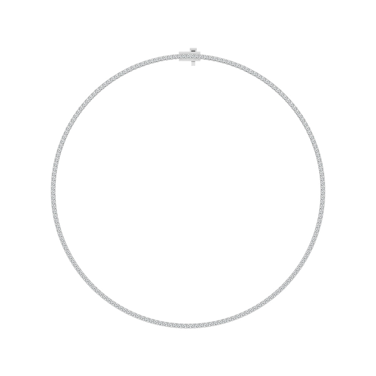 10K White Gold Round Lab-Grown Diamond Tennis Necklace – 7 CTW - product