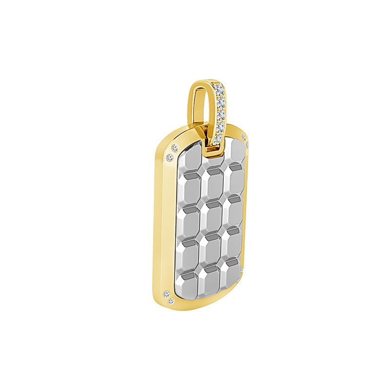 10K Gold Round Lab-Grown Diamond Men's Fashion Pendant – 0.1 CTW - product