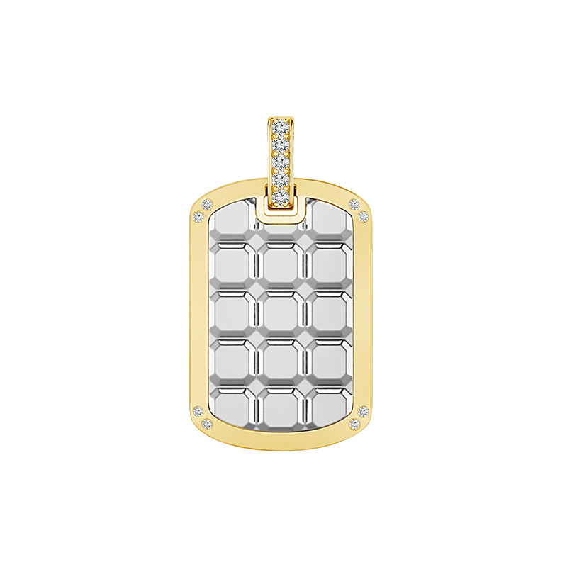 10K Gold Round Lab-Grown Diamond Men's Fashion Pendant – 0.1 CTW - product