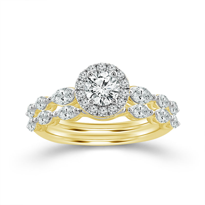 14K Yellow Gold Round Lab-Grown Diamond Bridal Set – 1.5 CTW - product