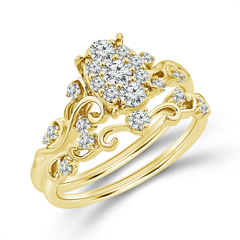 10K Yellow Gold Oval Lab-Grown Diamond Bridal Set – 0.5 CTW - product
