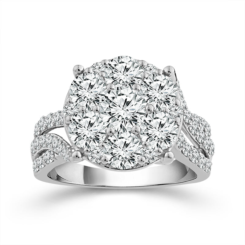 14K White Gold Round Lab-Grown Diamond Engagement Ring – 3 CTW - product