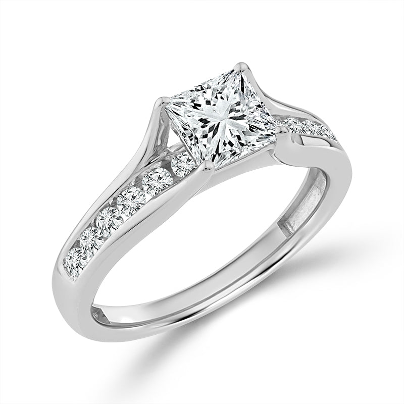 10K White Gold Lab-Grown Diamond Engagement Ring – 1.38 CTW - product