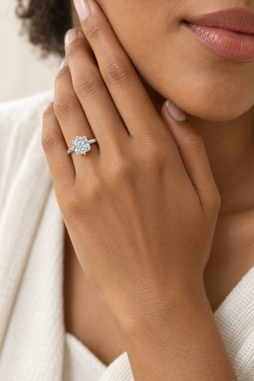 14K White Gold Lab-Grown Diamond Engagement Ring – 5.16 CTW - lifestyle