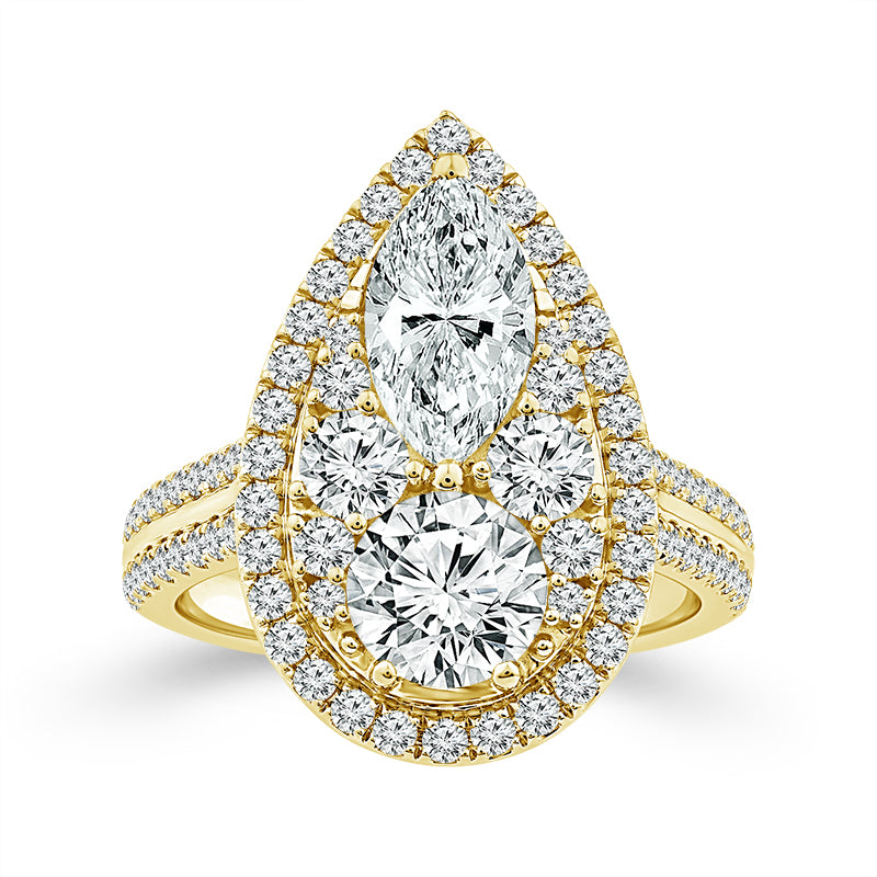 10K Yellow Gold Marquise Lab-Grown Diamond Engagement Ring – 3 CTW - product