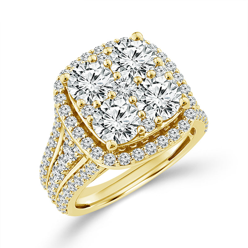 10K Yellow Gold Round Lab-Grown Diamond Engagement Ring – 4 CTW - product