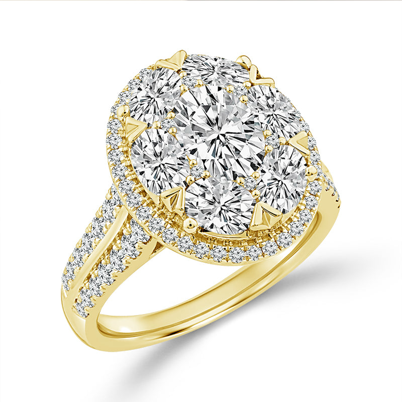 10K Yellow Gold Oval Lab-Grown Diamond Engagement Ring – 3 CTW - product