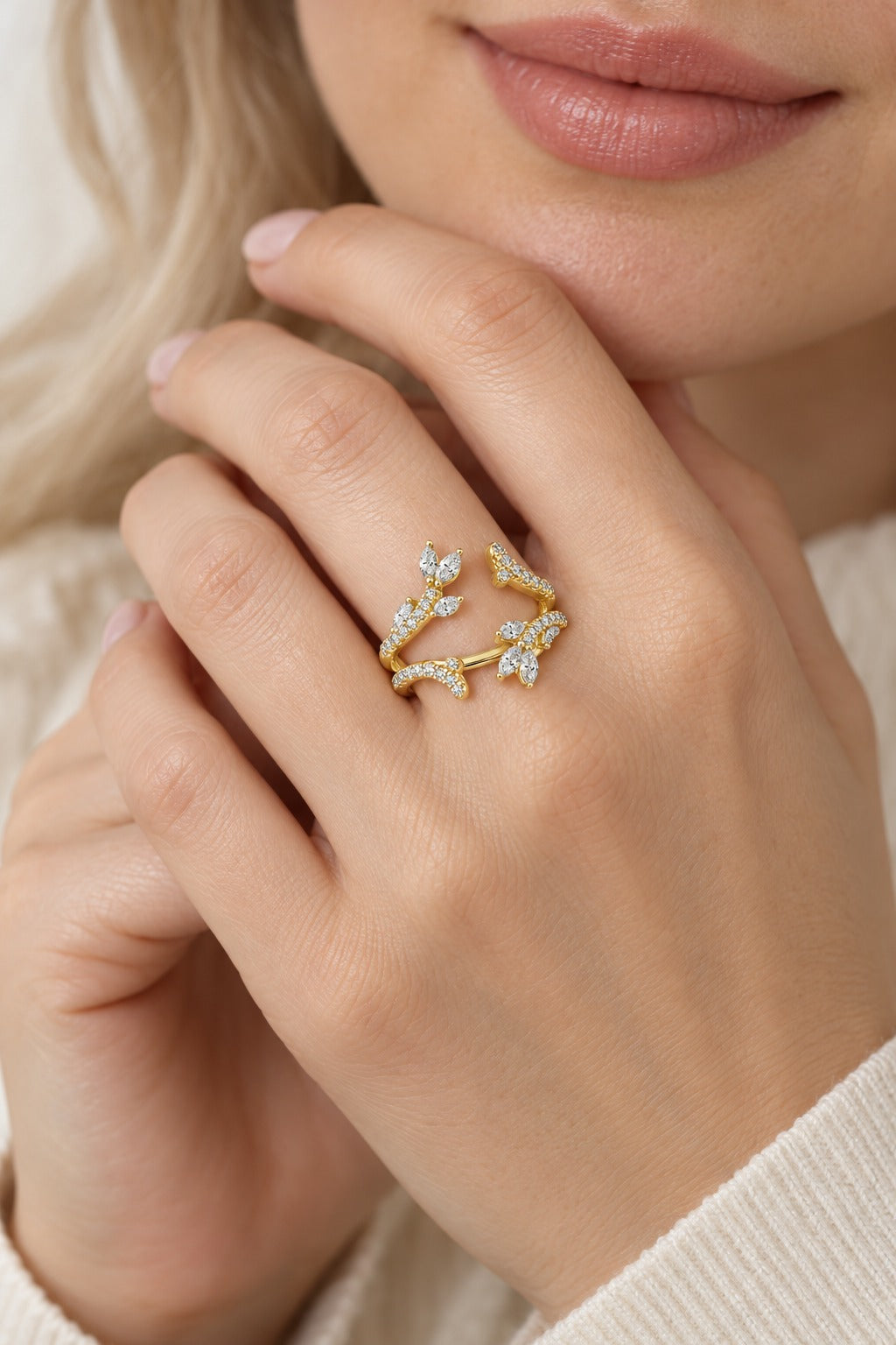 Gold Gold Lab-Grown Diamond Ring Wrap – 0.75 CTW - lifestyle