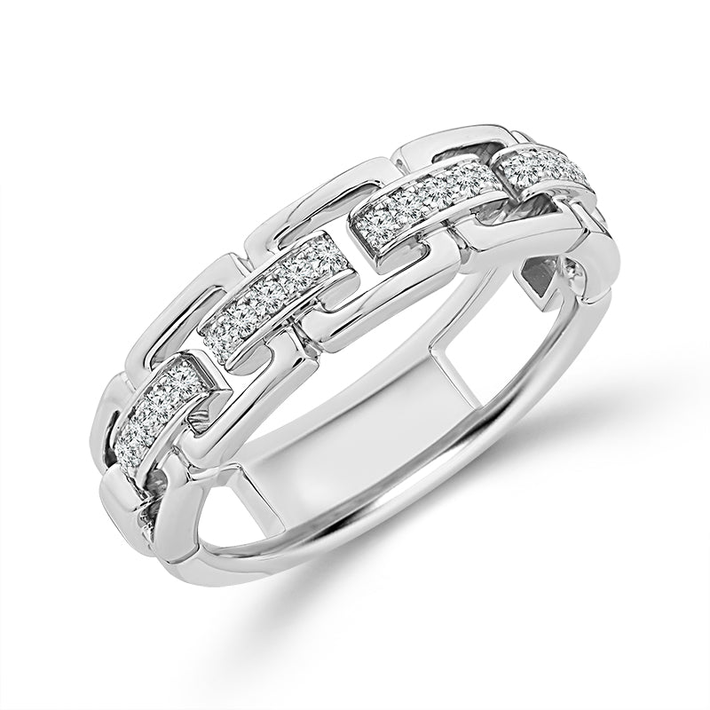 Sterling Silver Round Lab-Grown Diamond Men's Fashion Ring – 0.2 CTW - product