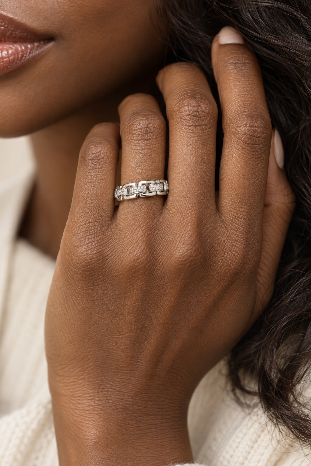 Sterling Silver Round Lab-Grown Diamond Men's Fashion Ring – 0.2 CTW - lifestyle