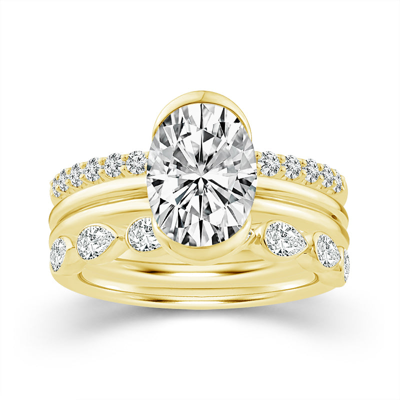 14K Yellow Gold Oval Lab-Grown Diamond Engagement Ring – 3.25 CTW - product