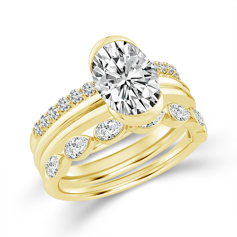 14K Yellow Gold Oval Lab-Grown Diamond Engagement Ring – 3.25 CTW - product