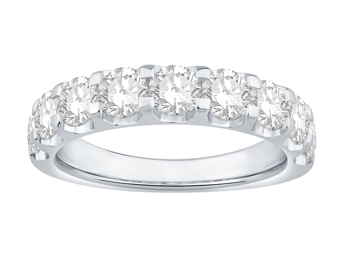 14K White Gold Round Lab-Grown Diamond Wedding Band – 2 CTW - product