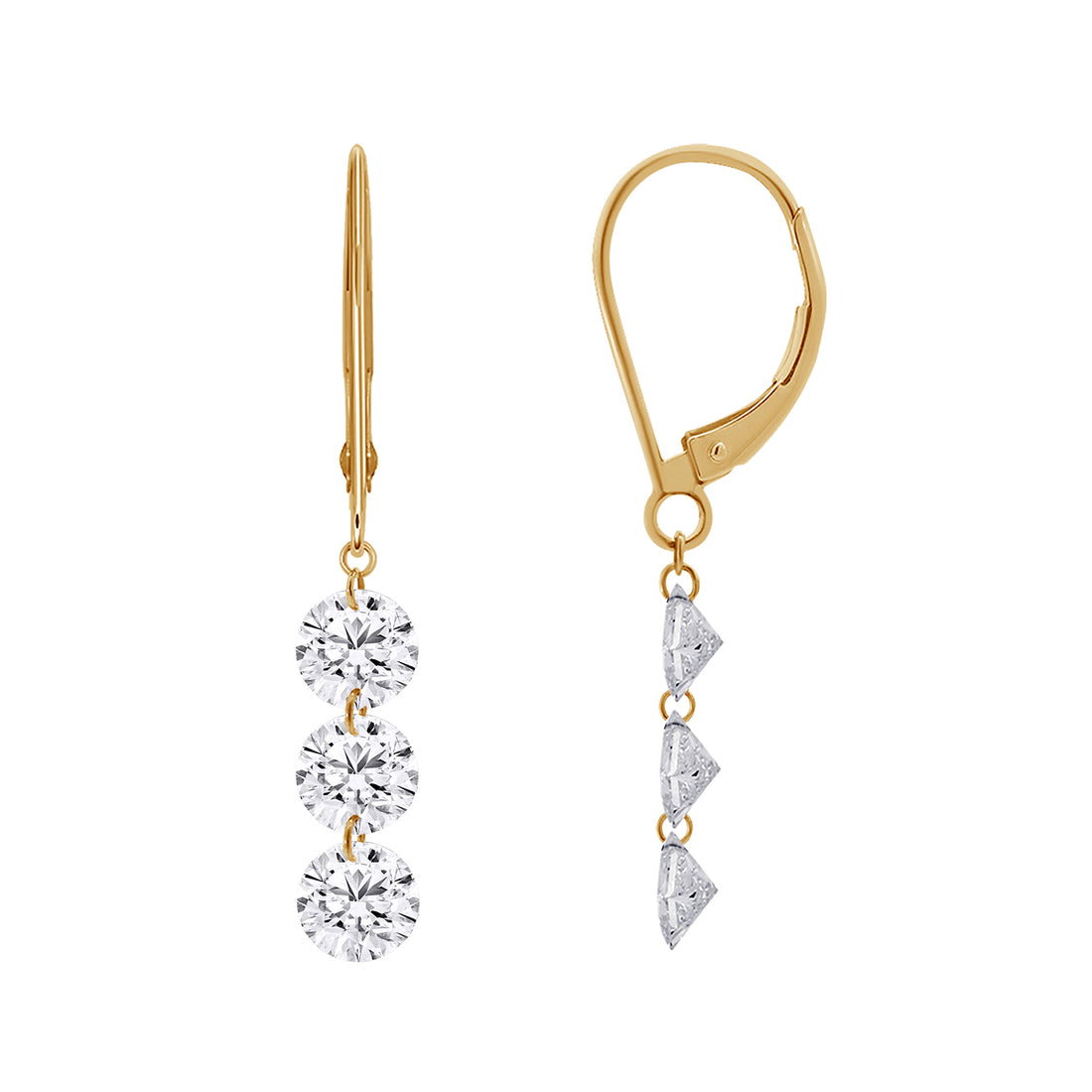 10K Yellow Gold Round Lab-Grown Diamond Fashion Earring – 1.8 CTW - product