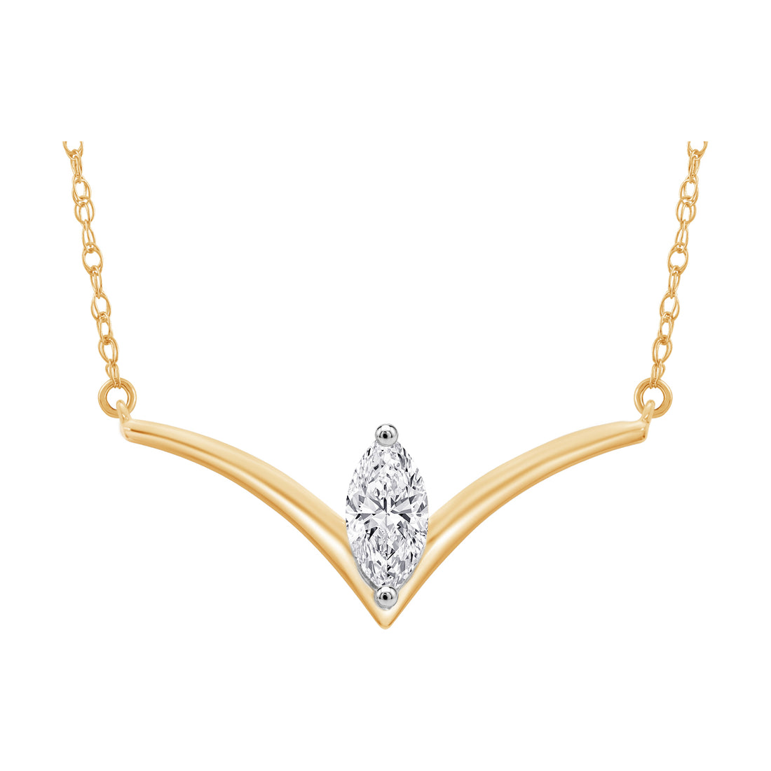 10K Yellow Gold Marquise Lab-Grown Diamond Fashion Necklace – 0.4 CTW - product