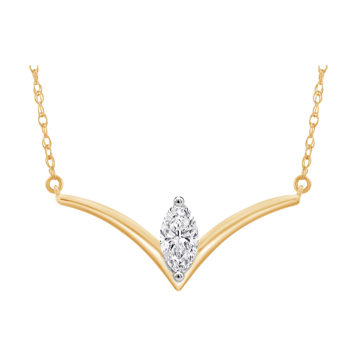 10K Yellow Gold Marquise Lab-Grown Diamond Fashion Necklace – 0.4 CTW - product