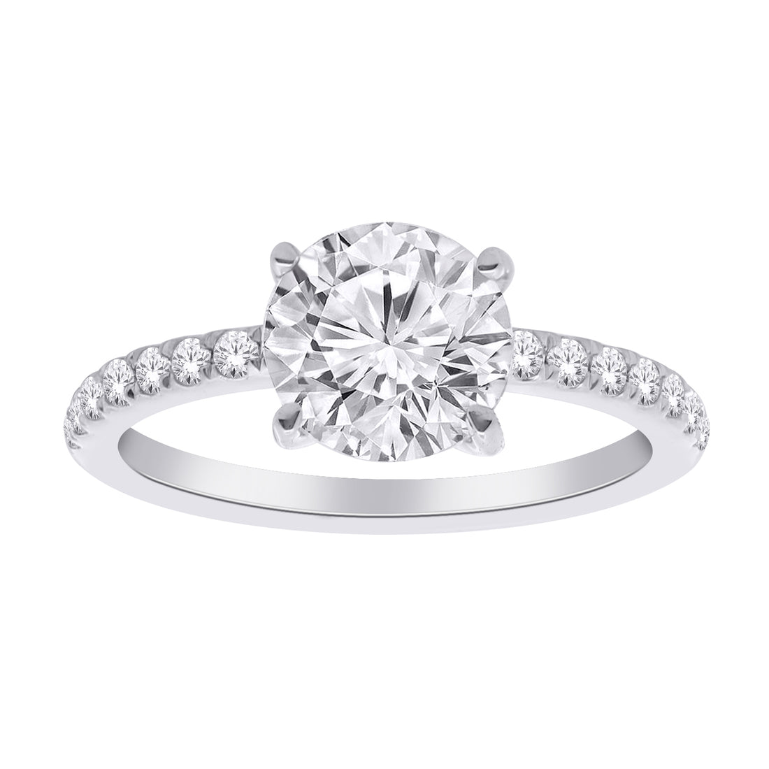 10K White Gold Round Lab-Grown Diamond Engagement Ring – 1.25 CTW - product