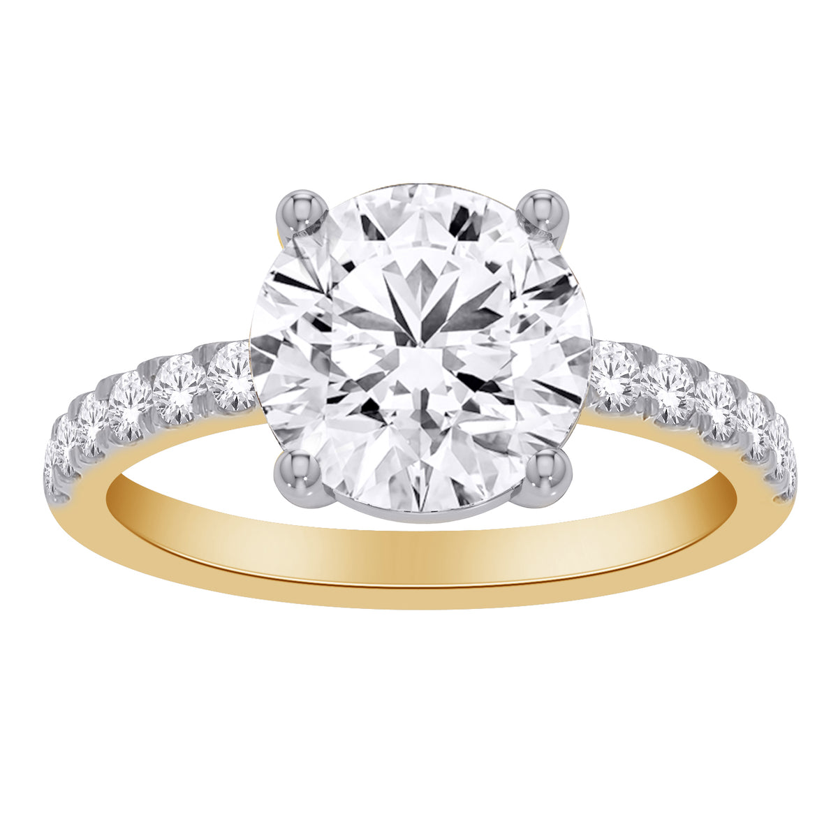 10K Yellow Gold Round Lab-Grown Diamond Engagement Ring – 1.25 CTW - product