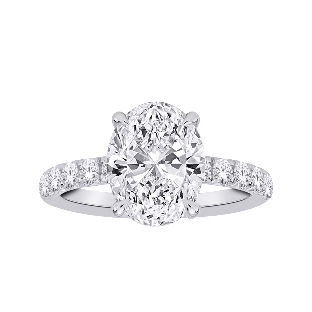 10K White Gold Oval Lab-Grown Diamond Engagement Ring – 1.25 CTW - product