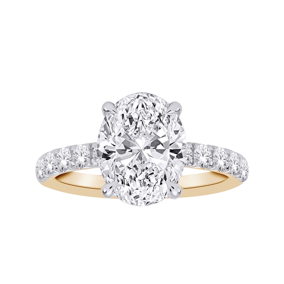 10K Yellow Gold Oval Lab-Grown Diamond Engagement Ring – 1.25 CTW - product
