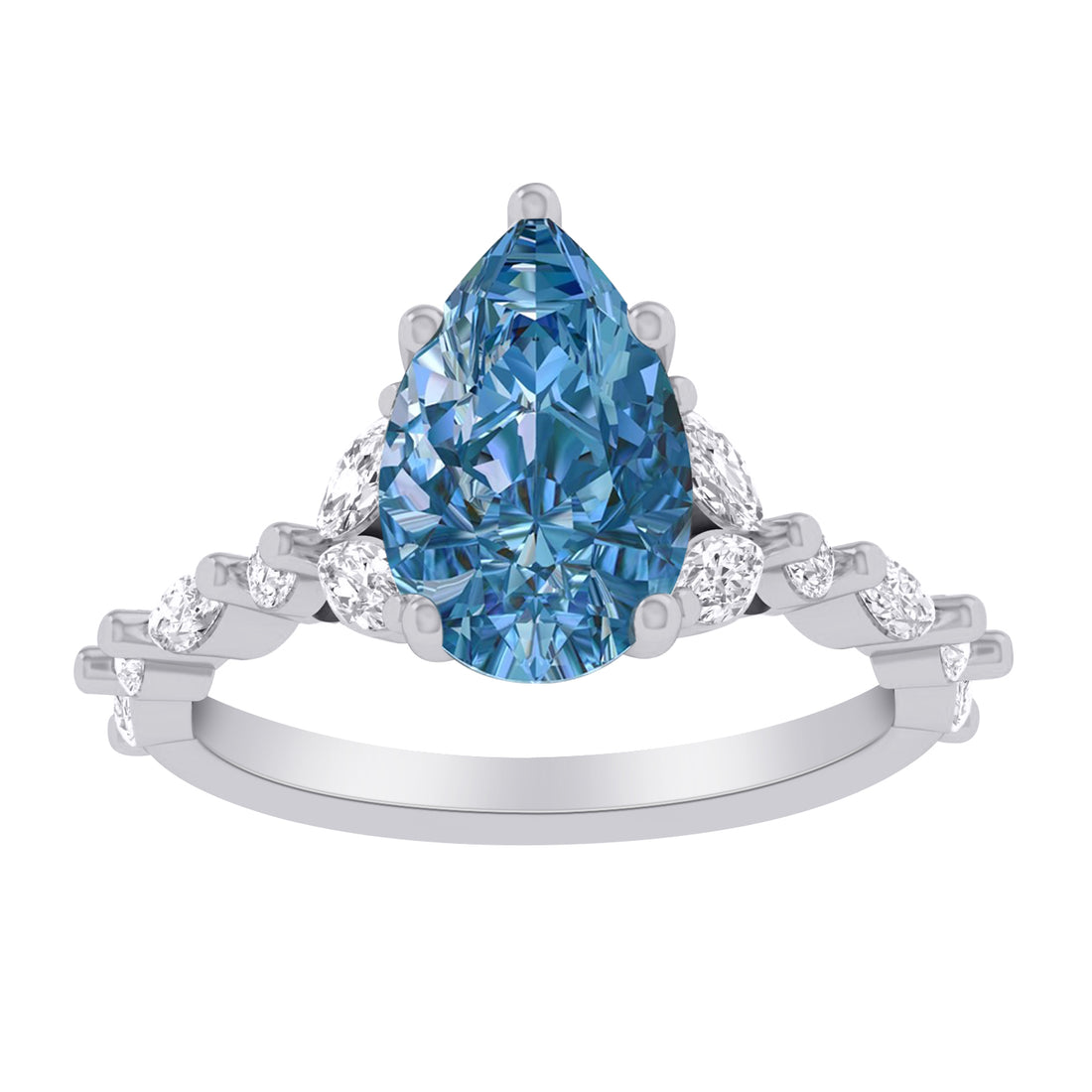 10K White Gold Lab-Grown Diamond Engagement Ring – 3 CTW - product