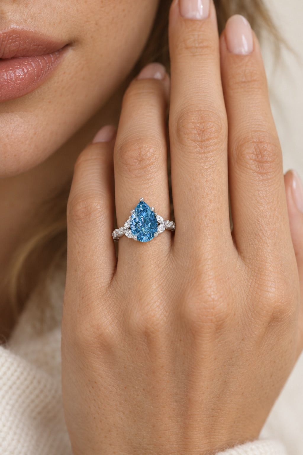10K White Gold Lab-Grown Diamond Engagement Ring – 3 CTW - product