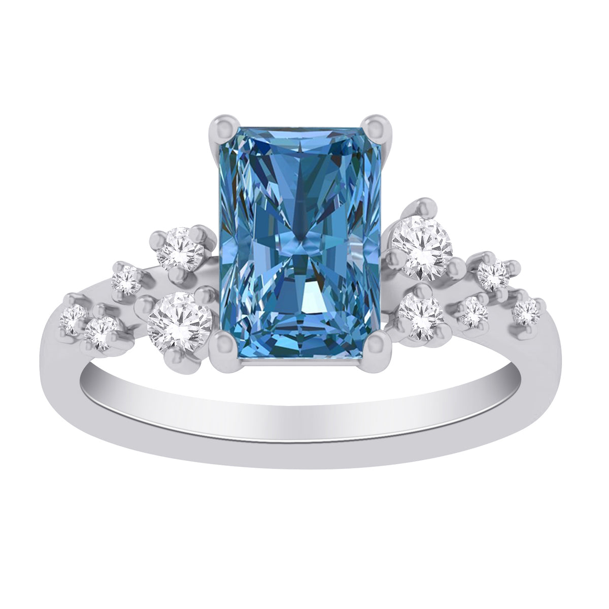 10K White Gold Lab-Grown Diamond Engagement Ring – 2.2 CTW - product