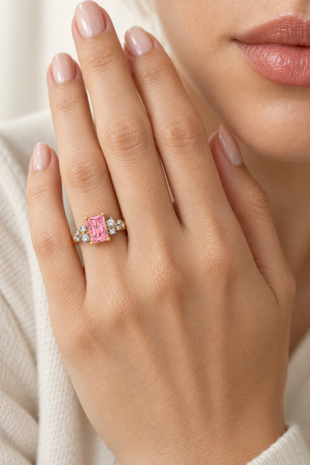 10K Yellow Gold Lab-Grown Diamond Engagement Ring – 2.2 CTW - lifestyle