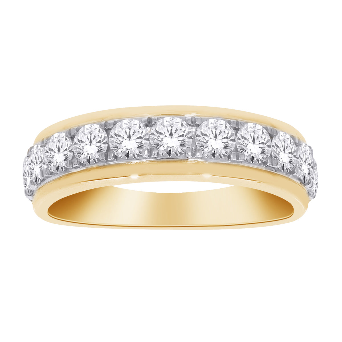 10K Yellow Gold Round Lab-Grown Diamond Wedding Band – 1.65 CTW - product