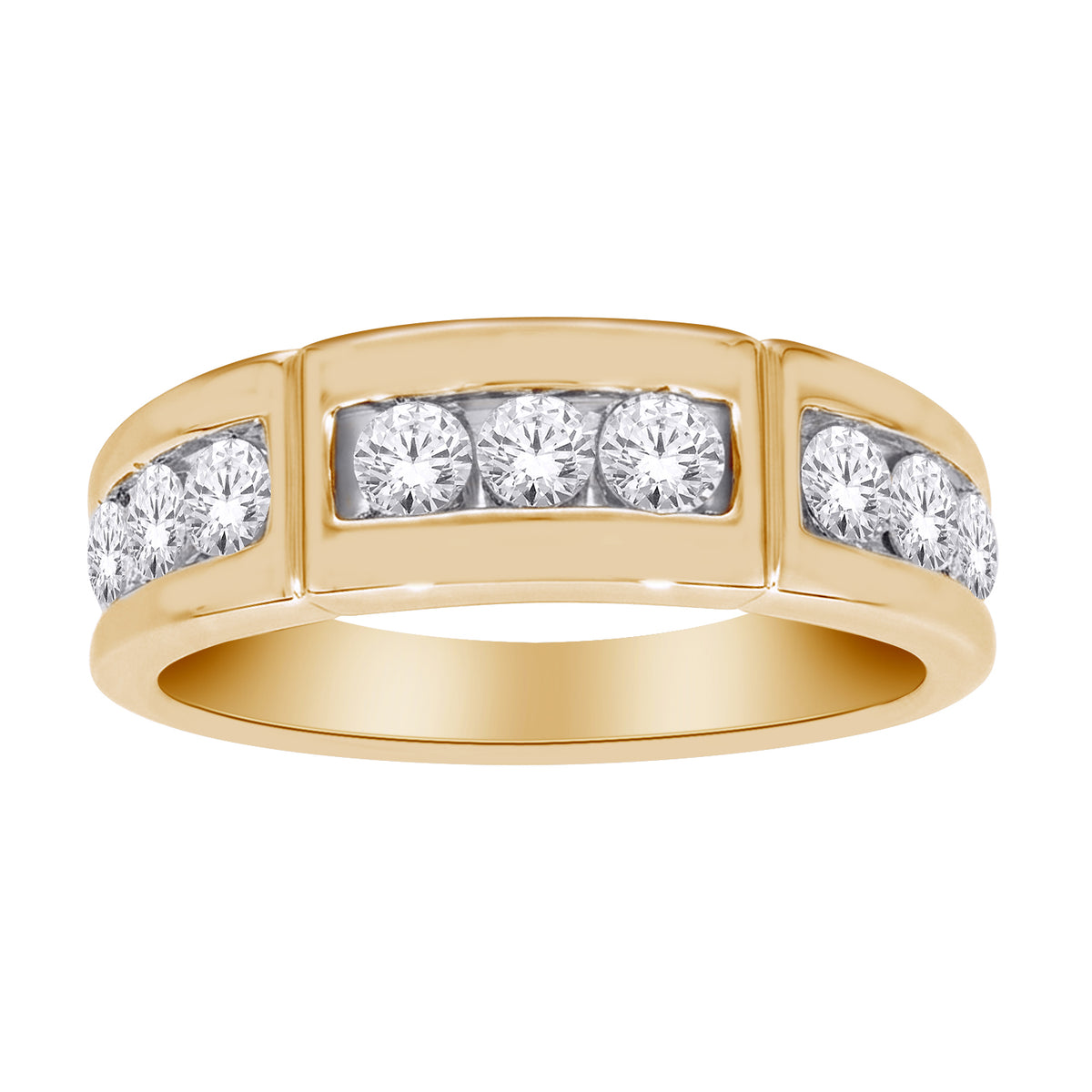 10K Yellow Gold Round Diamond Men's Wedding Band – 1 CTW - product