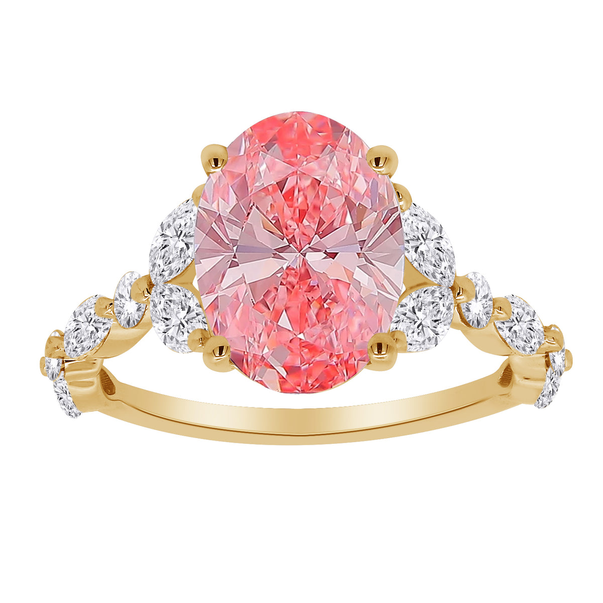 10K Yellow Gold Lab-Grown Diamond Engagement Ring – 3 CTW - product