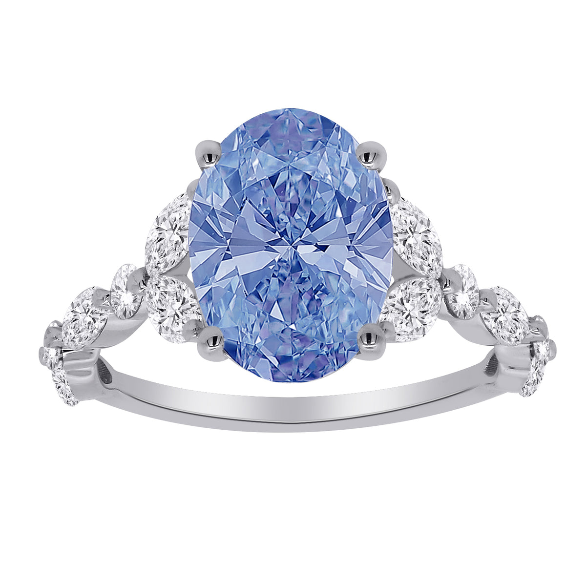 10K White Gold Lab-Grown Diamond Engagement Ring – 4 CTW - product