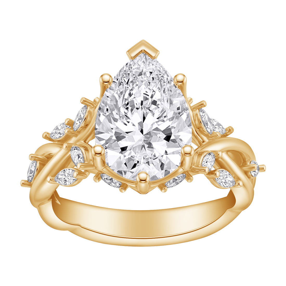 14K Yellow Gold Lab-Grown Diamond Engagement Ring – 3.3 CTW - product